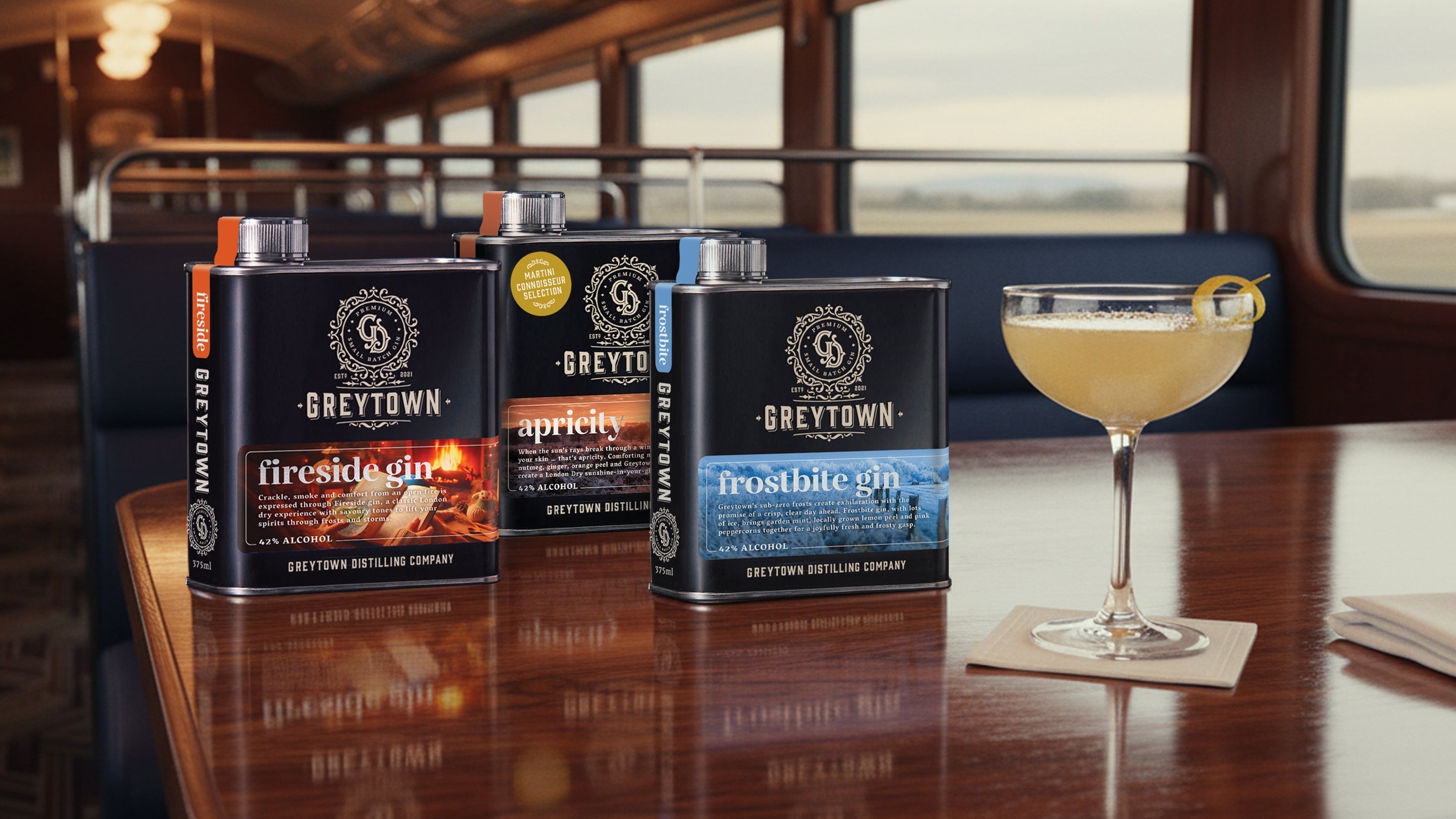 Greytown Distilling Co Solstice Selection premium gin in 375ml steel flasks - buy New Zealand spirits online for your best cocktail recipes