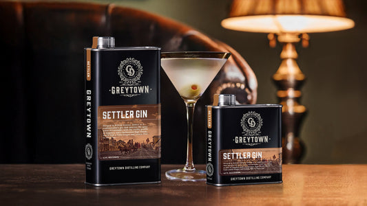 Greytown Distilling Co. Settler premium gin in 375ml and 750ml stainless steel flasks - buy New Zealand spirits online for your best cocktail recipe