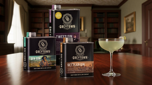 Greytown Distilling Co Groundbreaker Selection premium gin in 375ml steel flasks - buy New Zealand spirits online for your best cocktail recipes