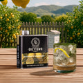 Greytown Distilling Co. Manuka and Lemon premium gin in a 375ml stainless steel flask, a sweet, earthy botanical gin, buy for the best gift and sip neat or enjoy in your favourite cocktail recipe