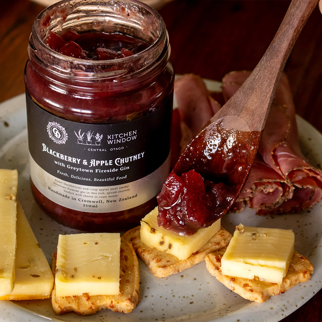 Greytown Distilling Co. Blackberry and Apple Chutney with Fireside premium gin. For the best gin gifts, buy online direct from the coolest gin distillery on the planet. 