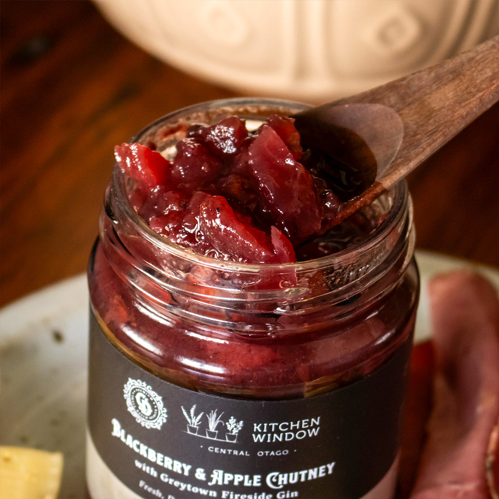 Greytown Distilling Co. Blackberry and Apple Chutney with Fireside premium gin. For the best gin gifts, buy online direct from the coolest gin distillery on the planet. 