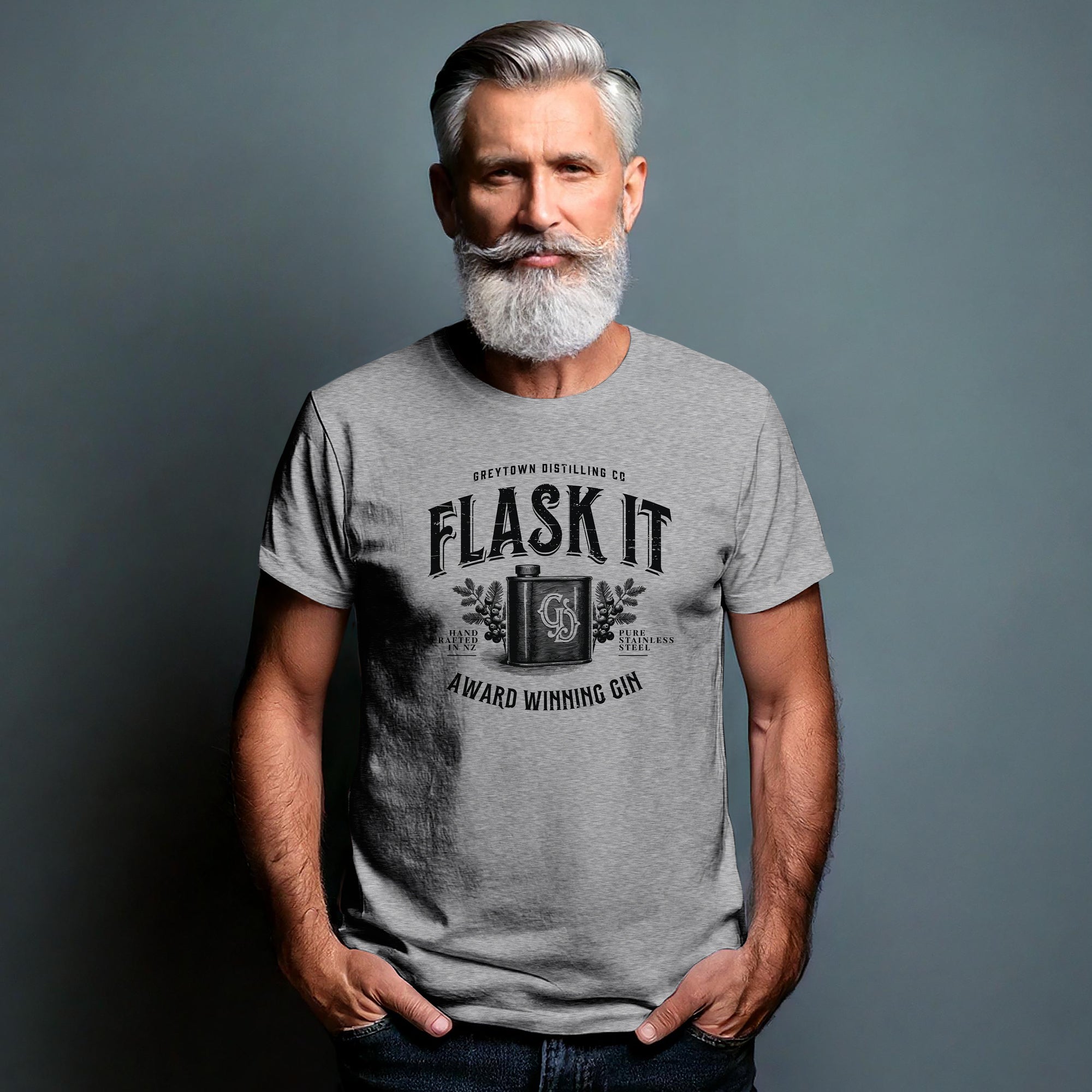 Greytown Distilling Co. premium gin t-shirt - Flask It. Buy online direct from the coolest gin distillery on the planet. 