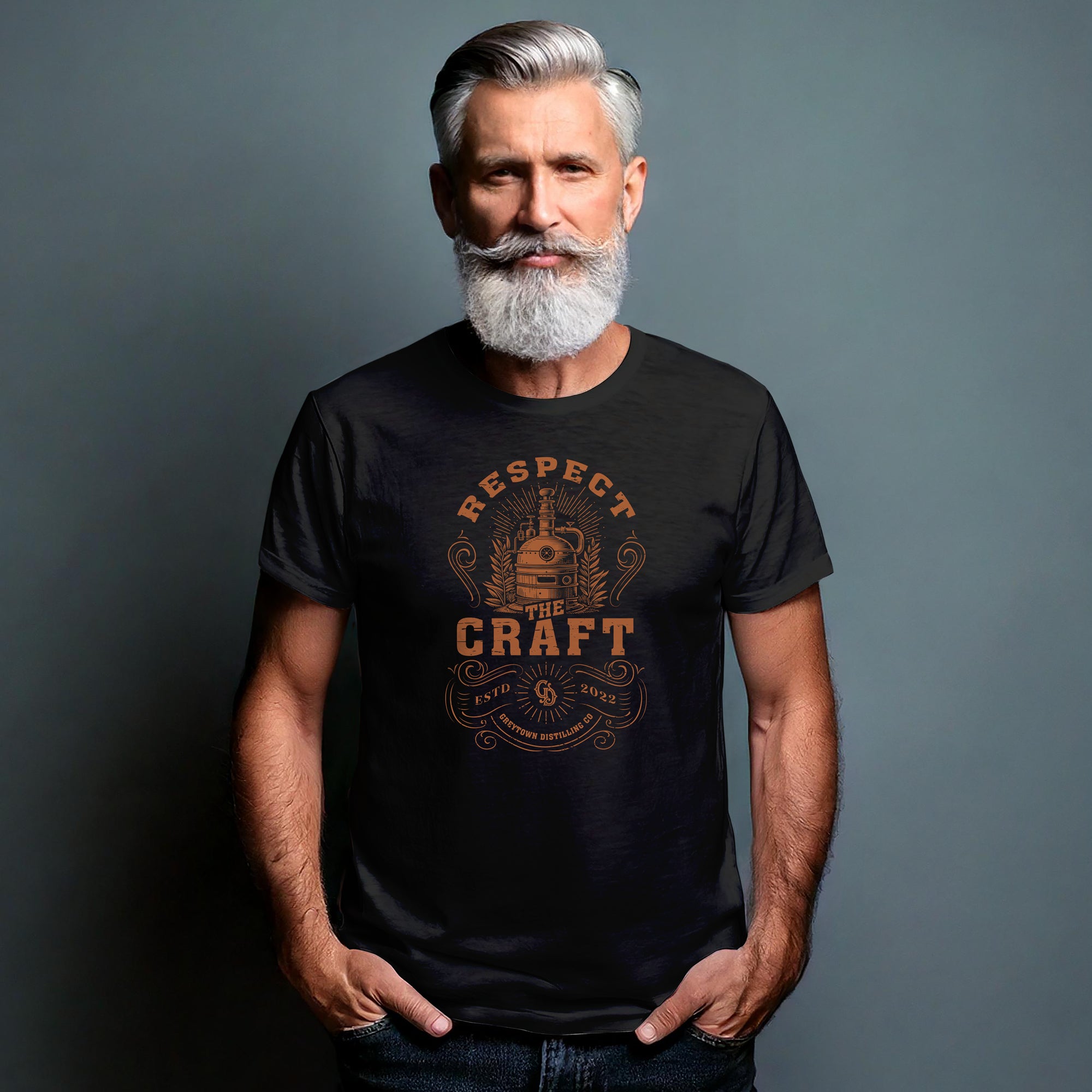 Greytown Distilling Co. premium gin t-shirt - Respect The Craft. Buy online direct from the coolest gin distillery on the planet. 
