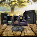 Greytown Distilling Co. The Groundbreaker Selection of premium gins in 375ml stainless steel flasks; Small Farms Association (SFA) gin, Settler gin and Tweed gin, break new ground when you buy this liquor selection as your next gift