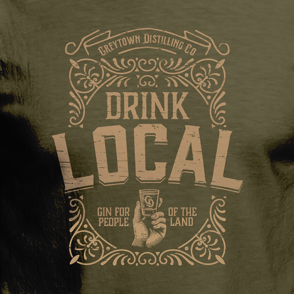 Greytown Distilling Co. premium gin t-shirt - Drink Local. Buy online direct from the coolest gin distillery on the planet. 
