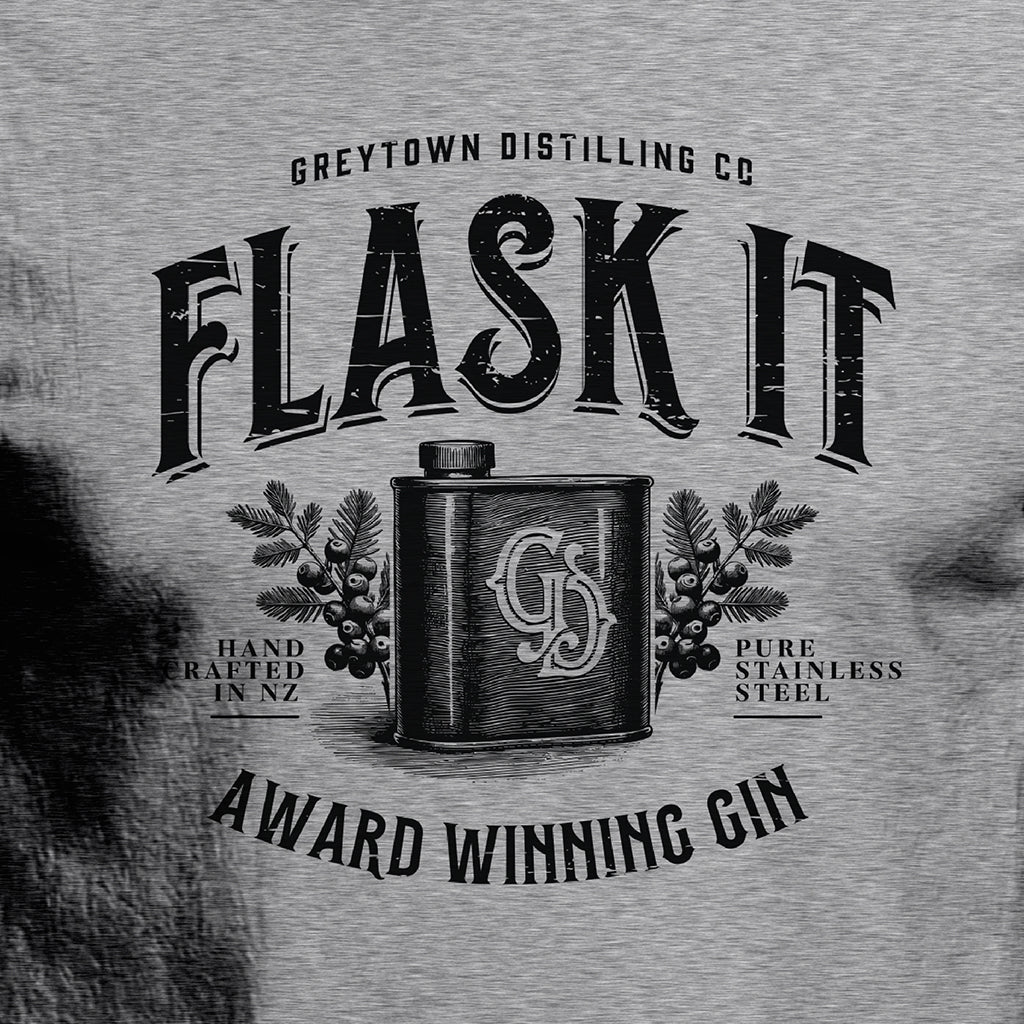 Greytown Distilling Co. premium gin t-shirt - Flask It. Buy online direct from the coolest gin distillery on the planet. 