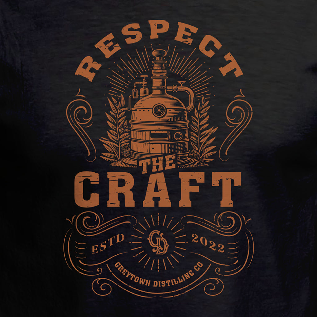 Greytown Distilling Co. premium gin t-shirt - Respect The Craft. Buy online direct from the coolest gin distillery on the planet. 